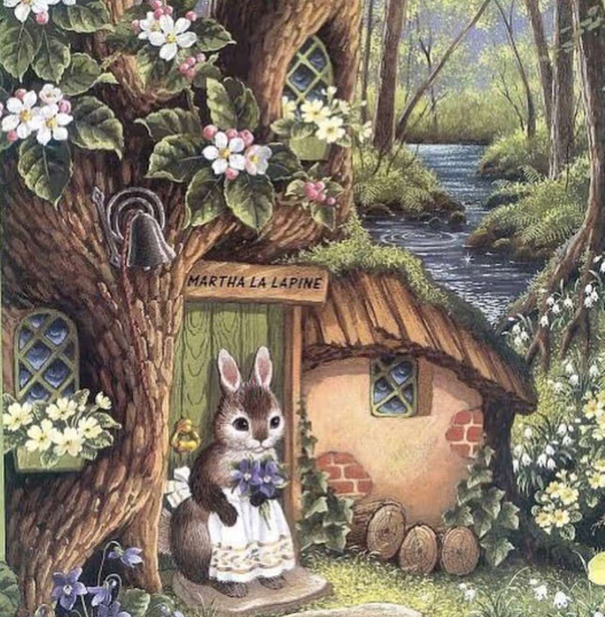 Marta, królik na progu swojego domu puzzle online