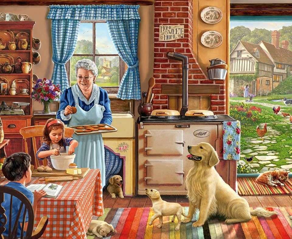 Czas spędzony w kuchni z babcią puzzle online