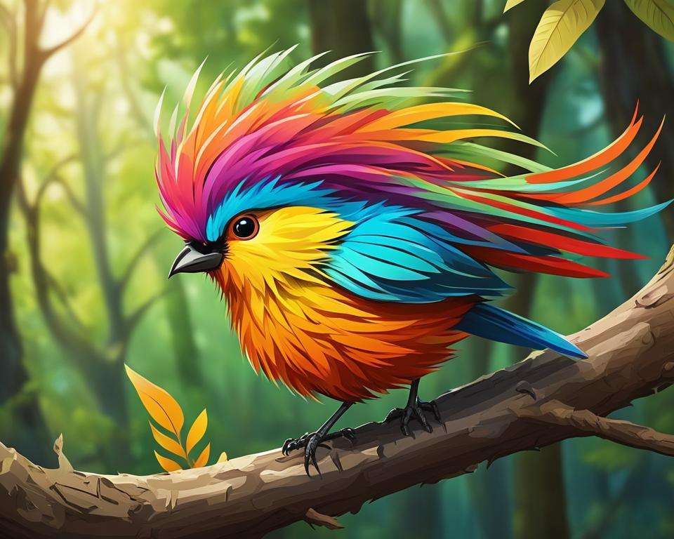 Ptak z puszącymi włosami na głowie puzzle online