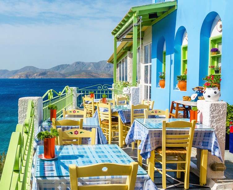 Restauracja na greckiej wyspie puzzle online