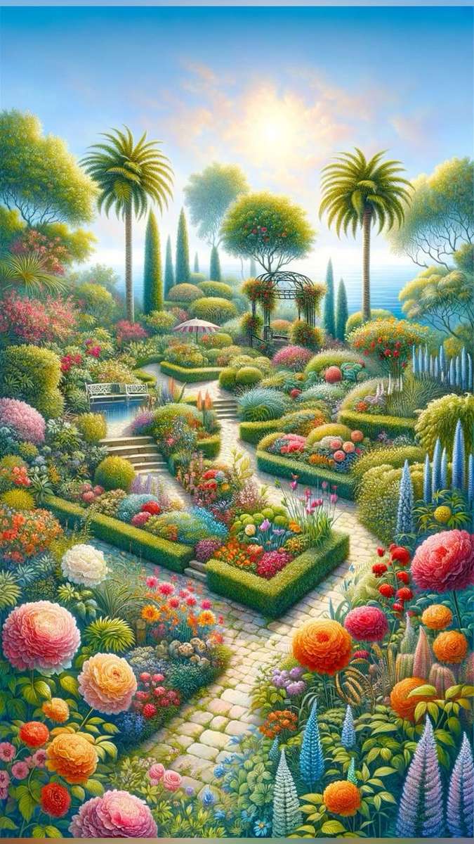 Tropikalny ogród kwiatowy puzzle online