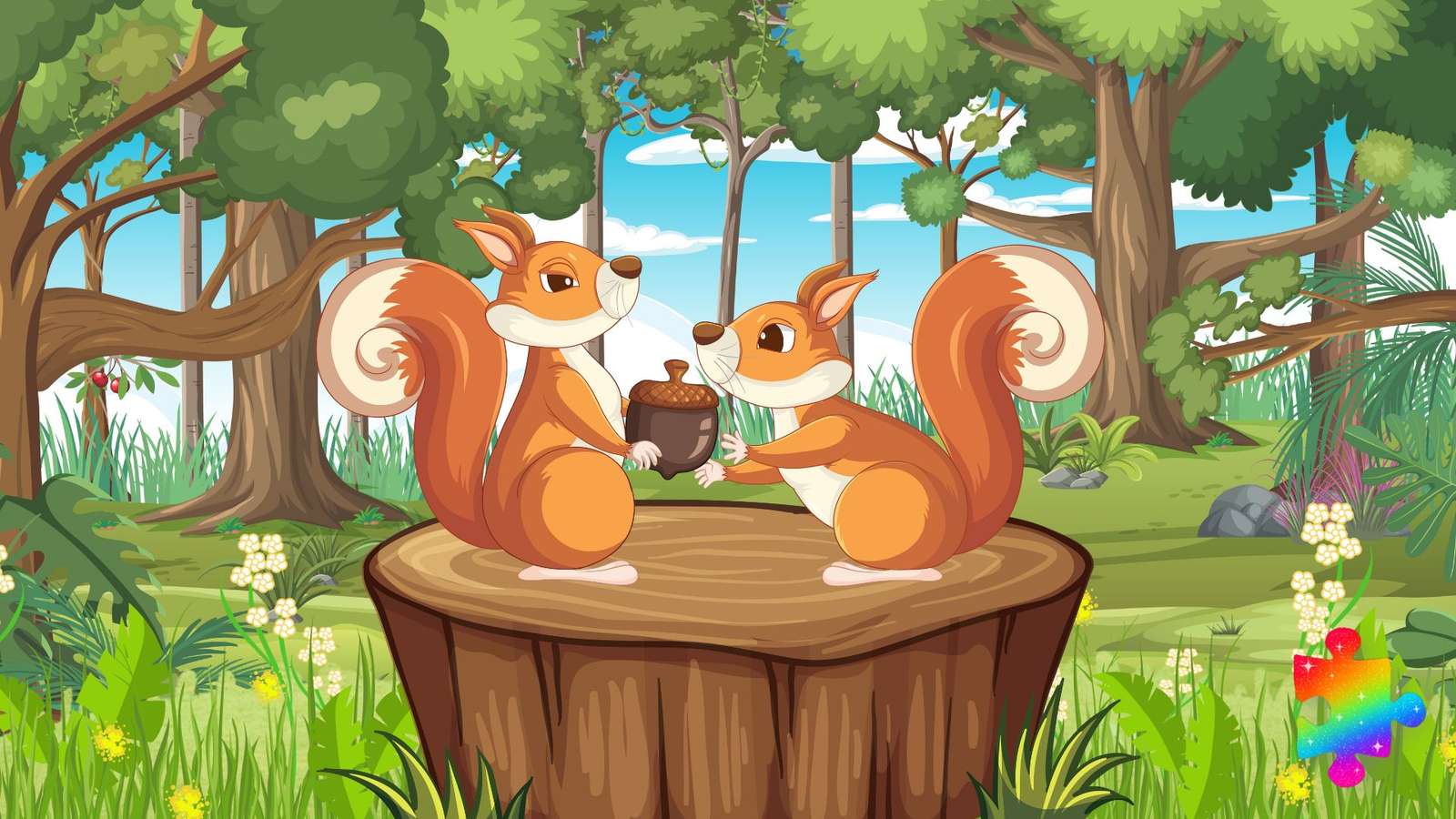 Śmieszne wiewiórki puzzle online