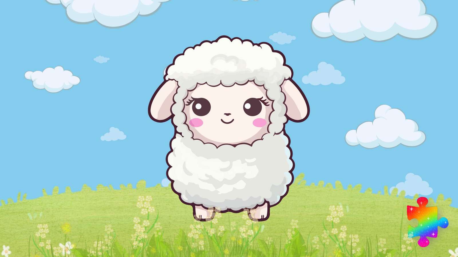 Śliczna mała owca puzzle online