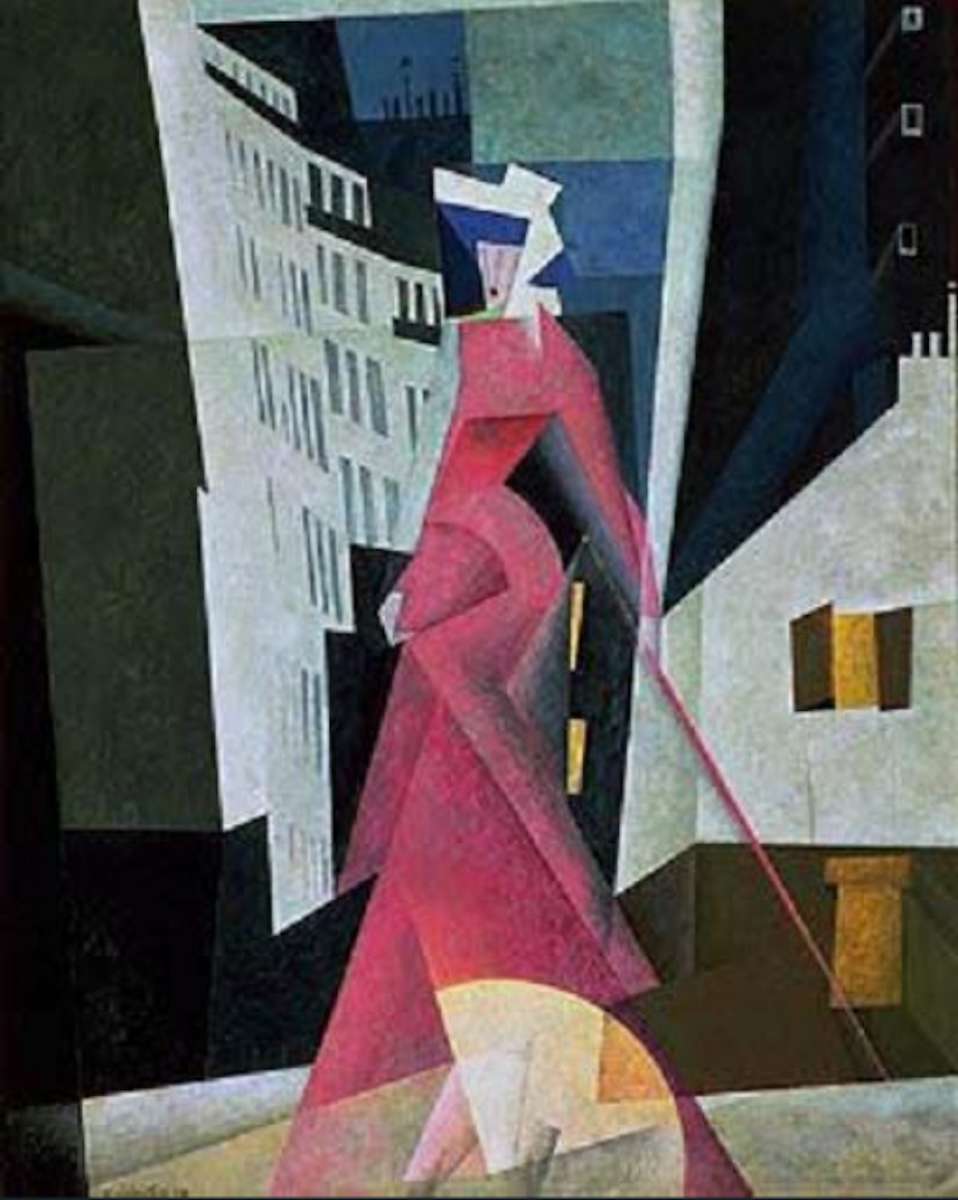 Feininger, Dama w kolorze fioletu, 1922 puzzle online