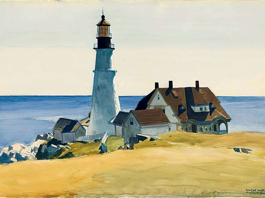 Latarnia morska i budynki, Edward Hopper puzzle online
