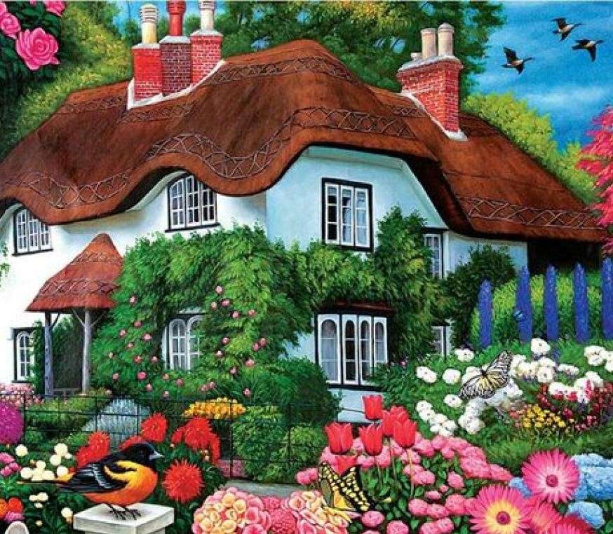 Dom w kwiatach puzzle online