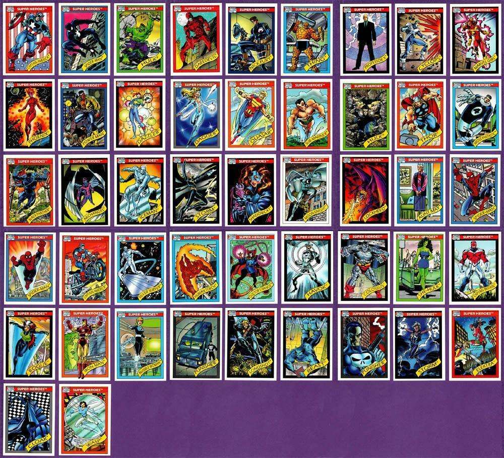 Karty kolekcjonerskie Marvel Universe z serii I puzzle online