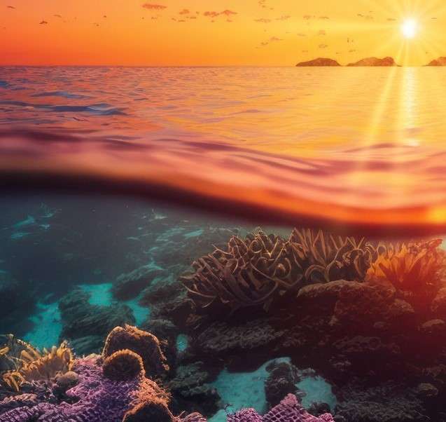 Koralowce o wschodzie słońca puzzle online