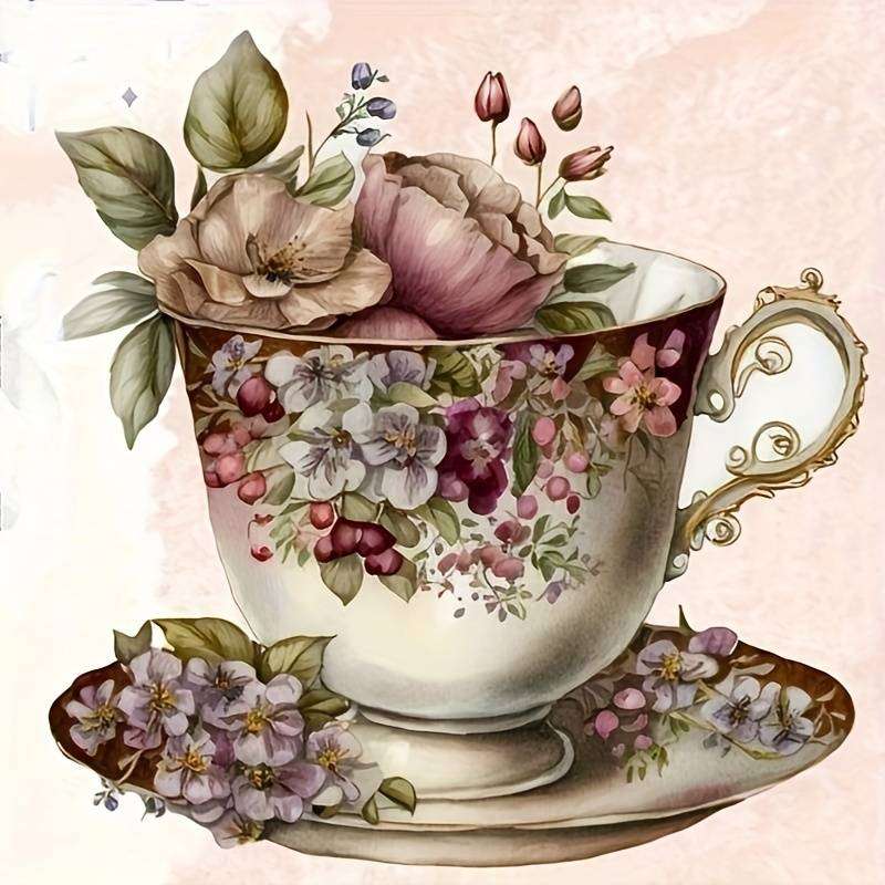 kwiatowa herbatka puzzle online