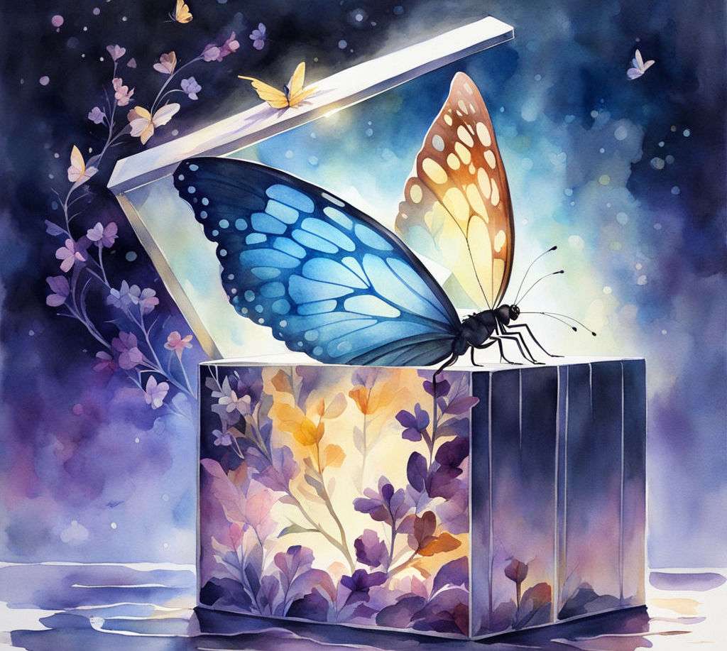 Świecący motyl puzzle online