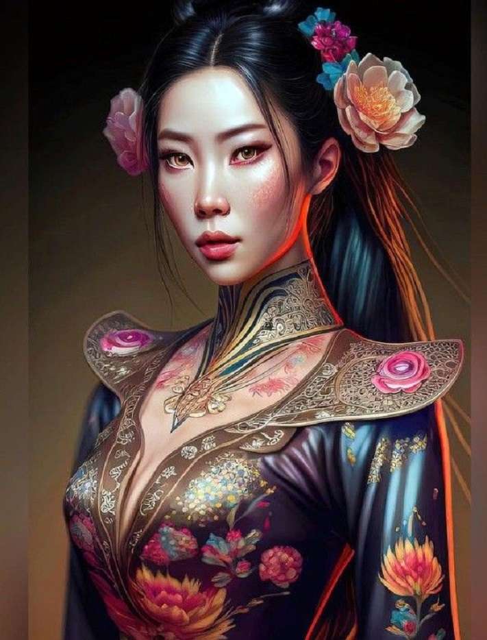 chińska dama puzzle online