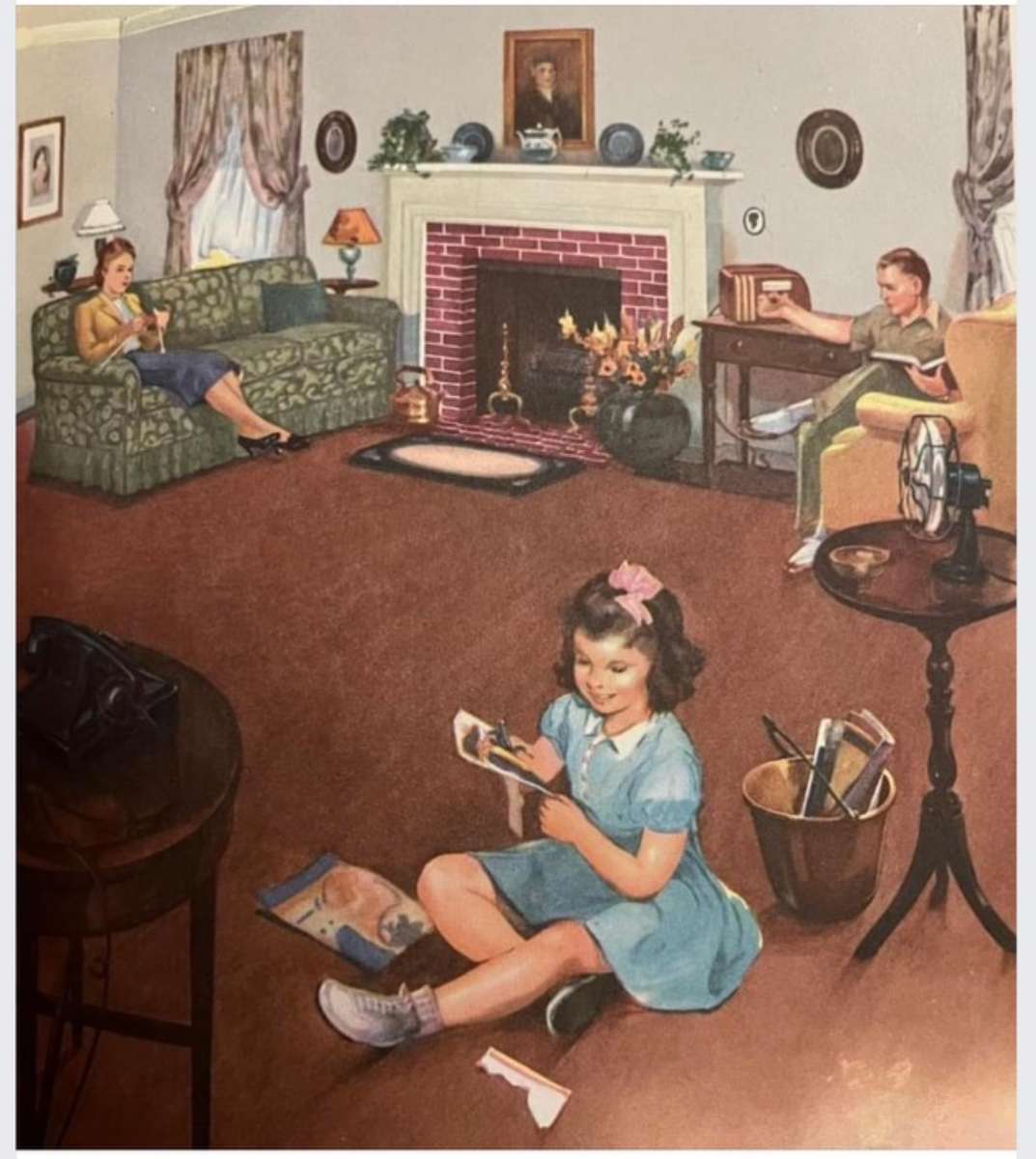 Relaksujący wieczór w domu z rodziną. puzzle online
