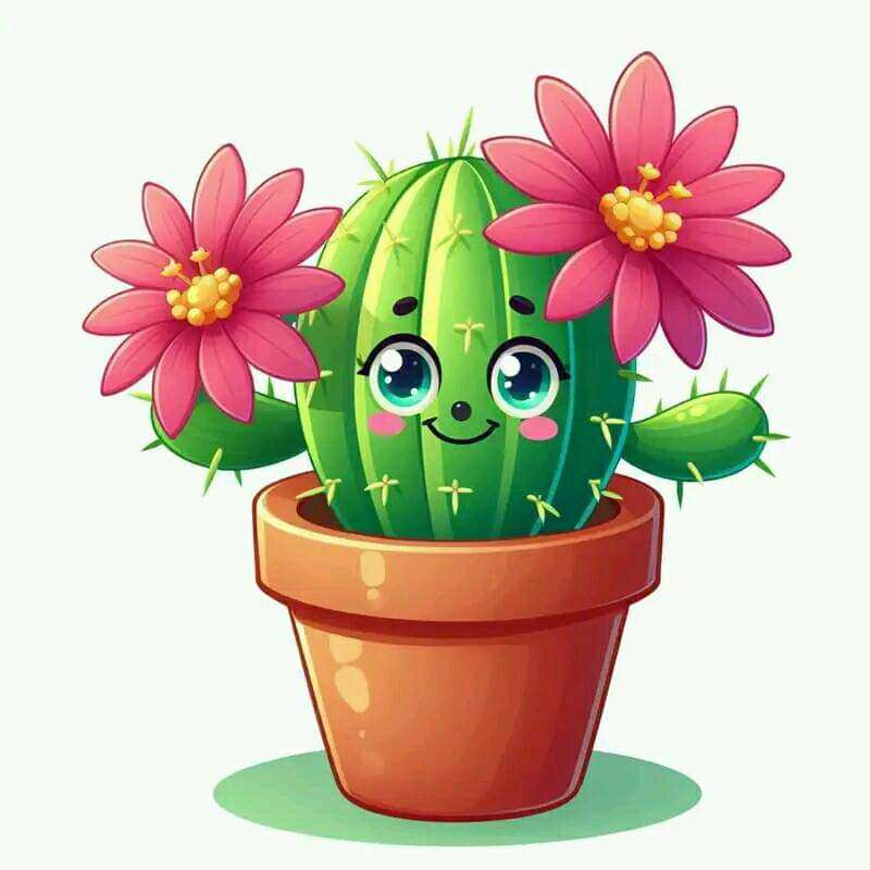 Kaktus kwitnący puzzle online