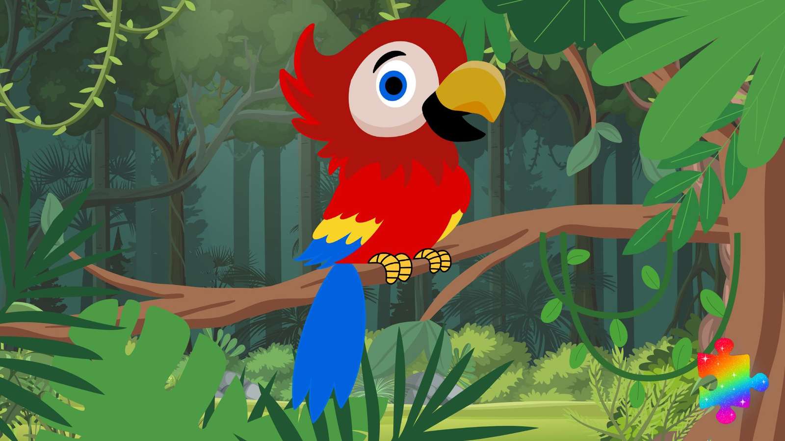 Papuga z dżungli puzzle online