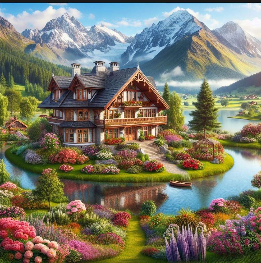 Dom w górach Al puzzle online