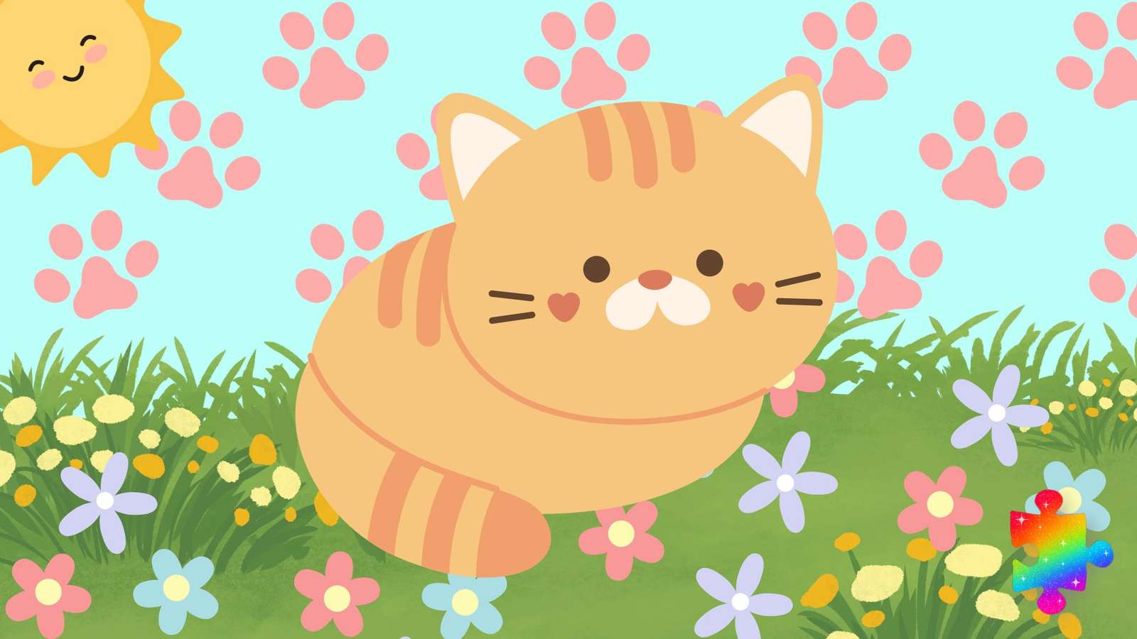 Szczęśliwy Imbirowy Kot puzzle online