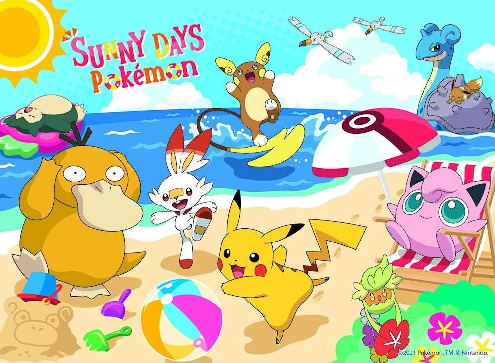 Dzień na plaży Pokemonów puzzle online