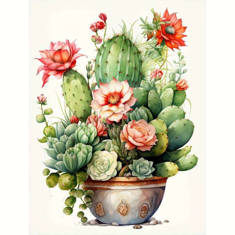 kwitnące kaktusy puzzle online