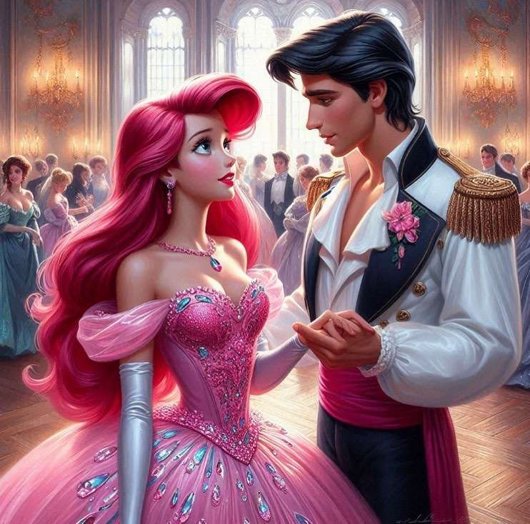 Ariel i księżniczka, książę Eryk puzzle online