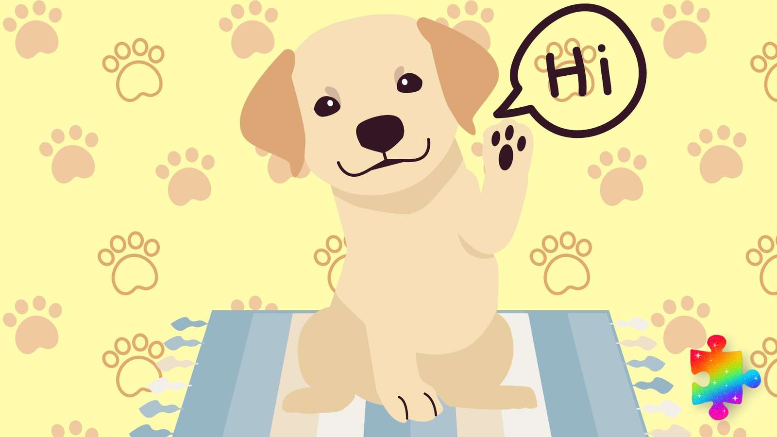Szczęśliwy szczeniak labradora puzzle online