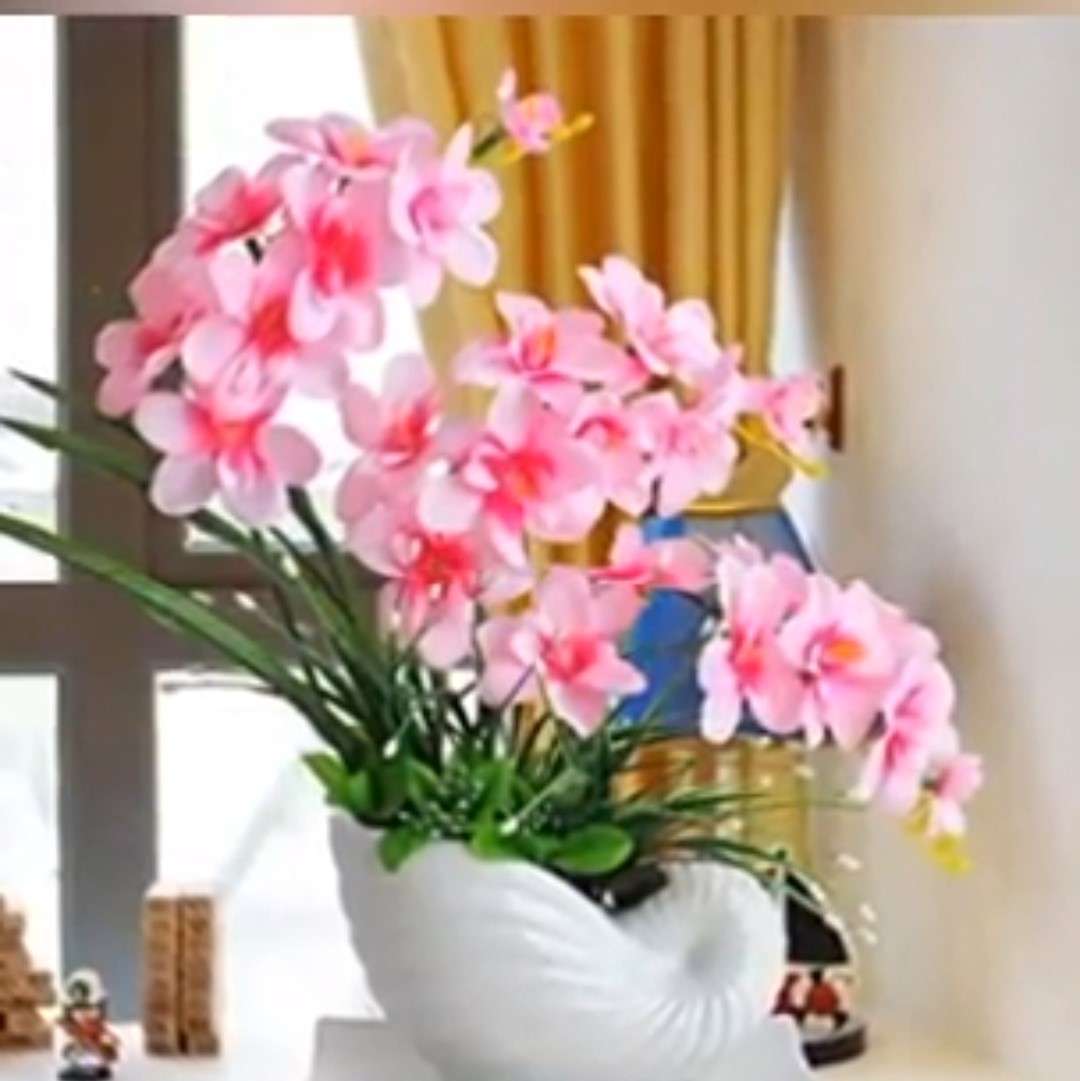 dekoracja kwiatowa różowa puzzle online