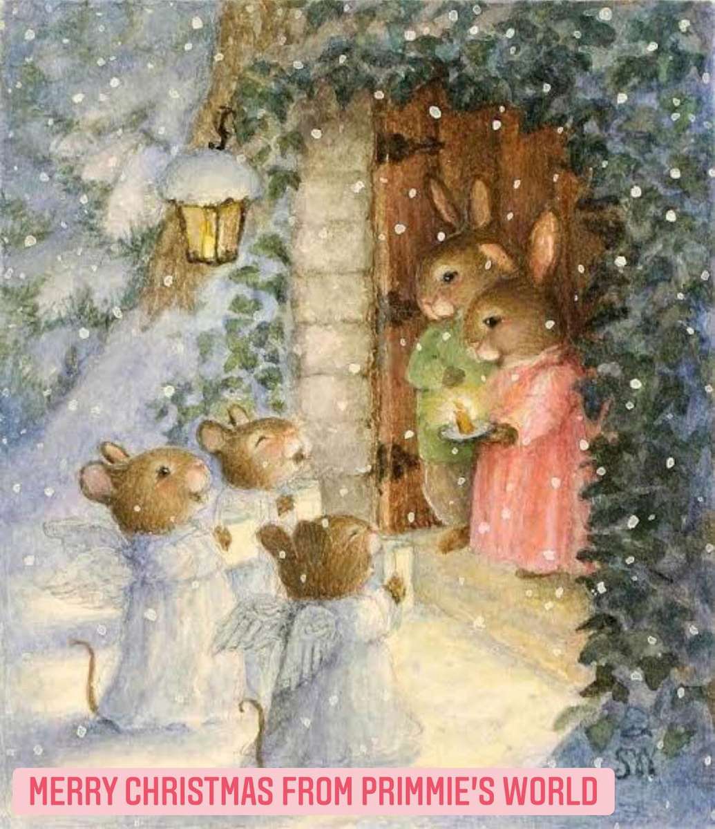 myszy śpiewają na Boże Narodzenie wśród królików puzzle online
