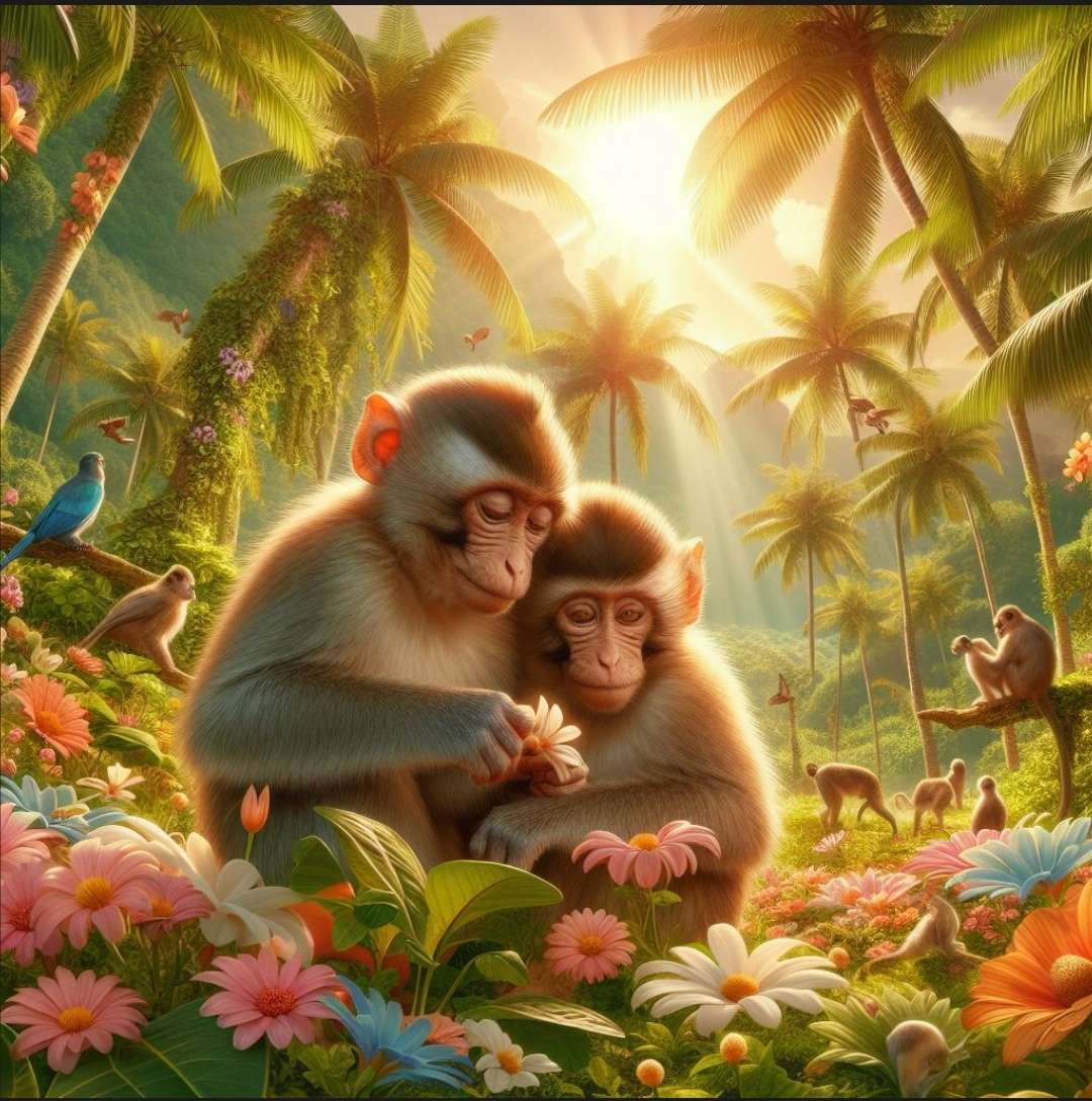 małpki w dżungli puzzle online