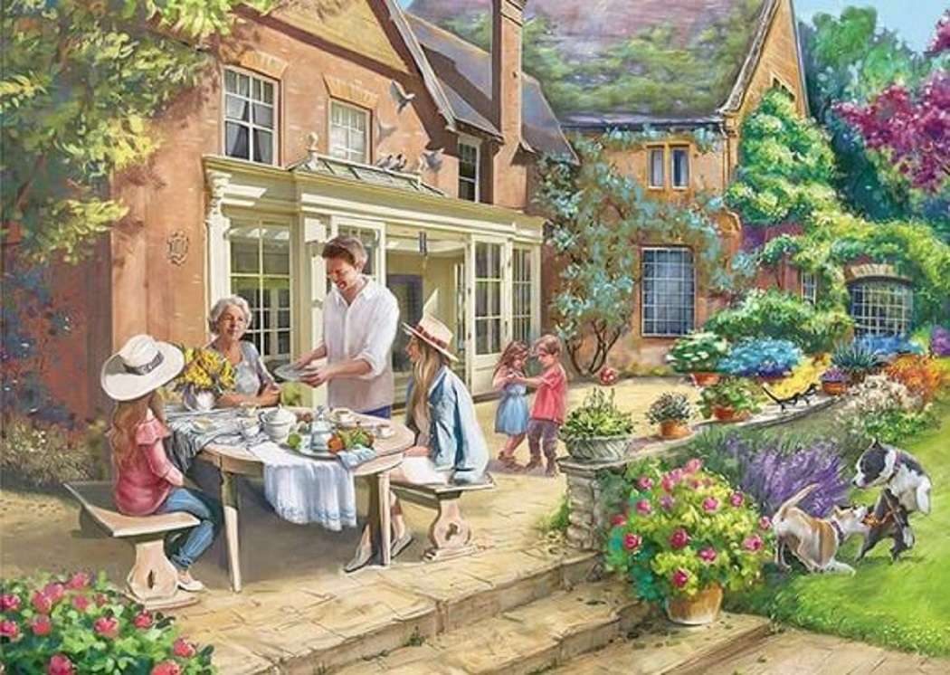 Śniadanie w ogrodzie puzzle online