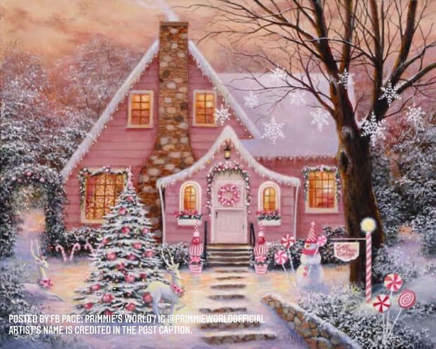 różowa i słodka dekoracja świąteczna puzzle online