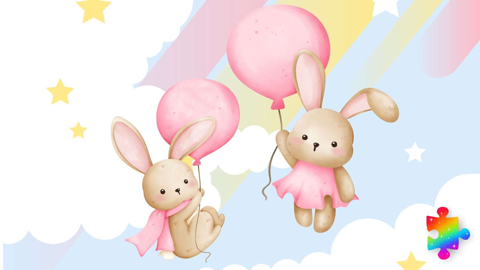 Balonowe króliczki puzzle online