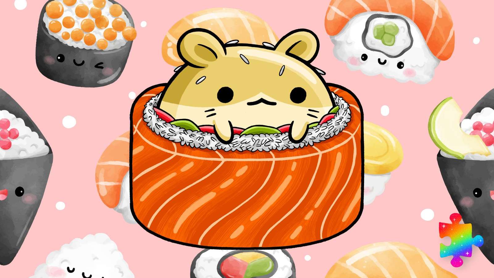 Chomik sushi puzzle online
