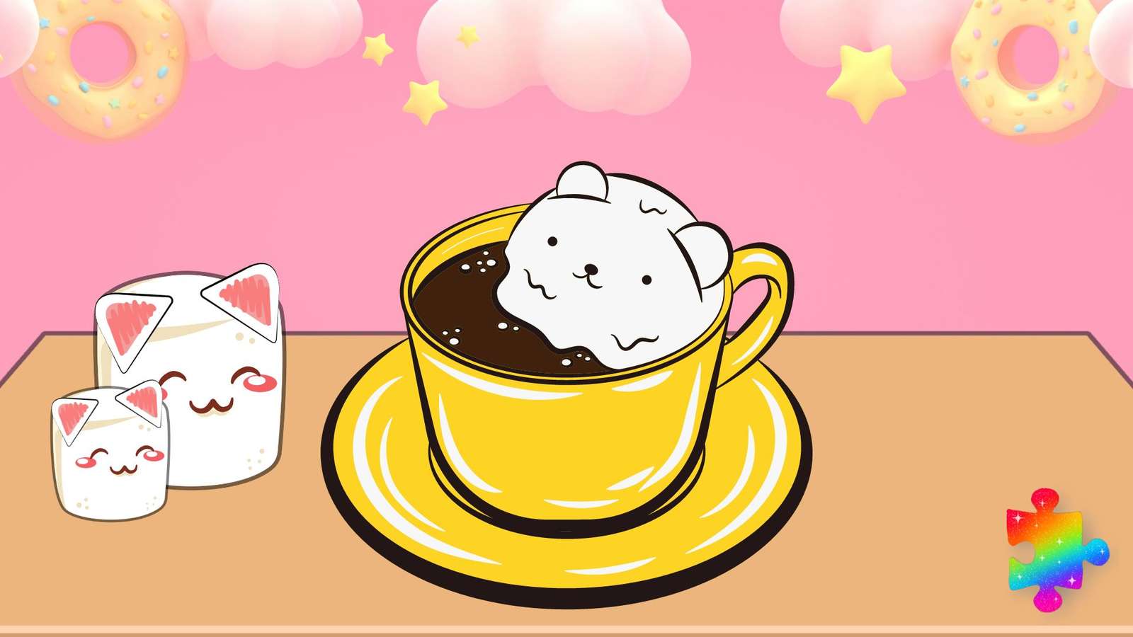 Koty z gorącej czekolady Marshmallow puzzle online