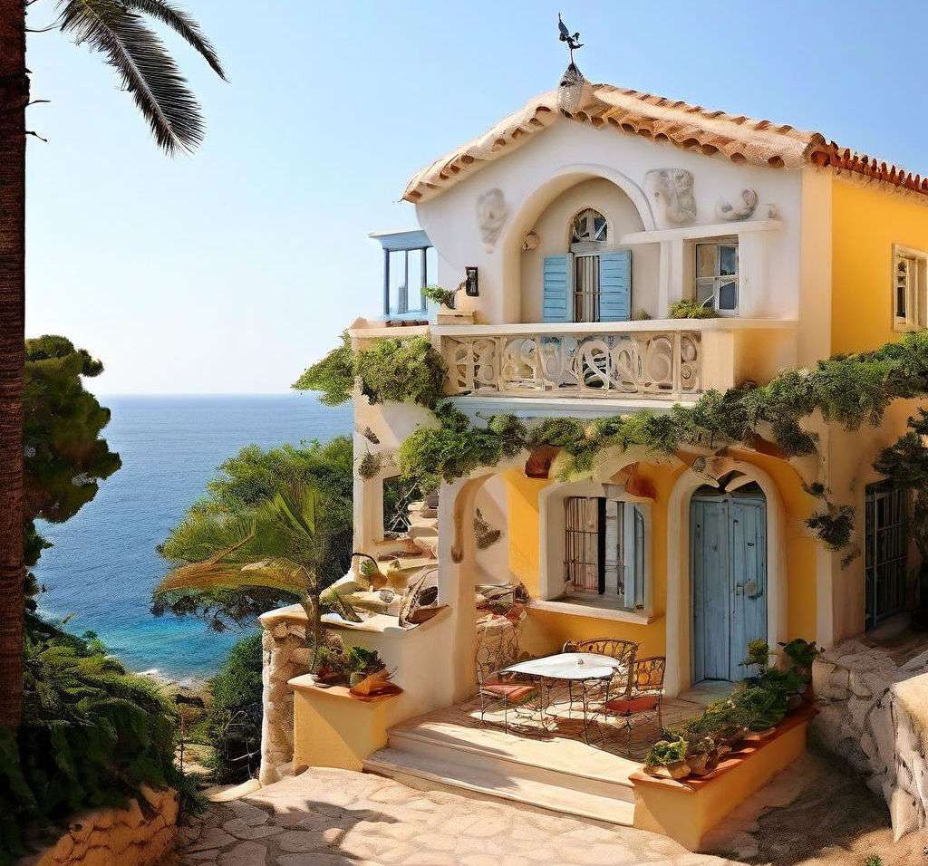 Mały śródziemnomorski dom puzzle online