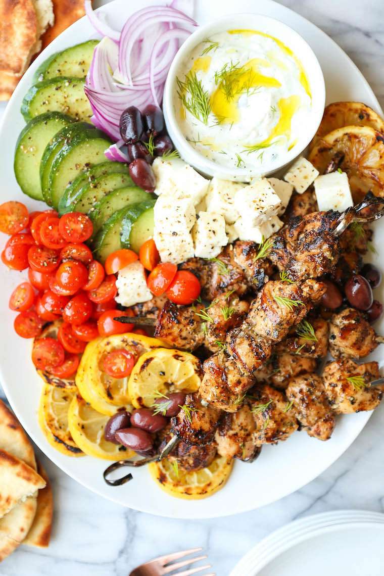 Greckie kebaby z kurczaka puzzle online