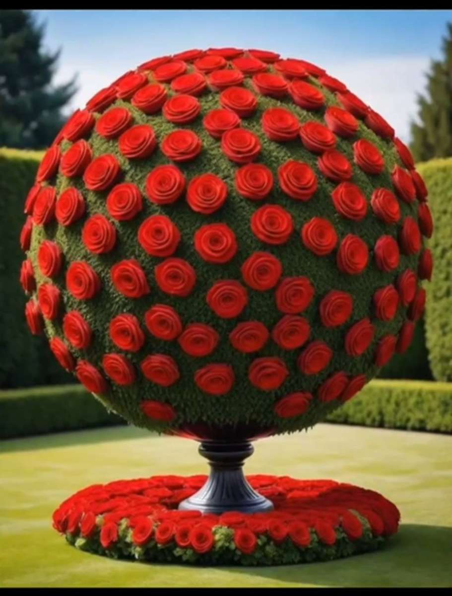 ozdoba kwiatowa w kształcie drzewa puzzle online