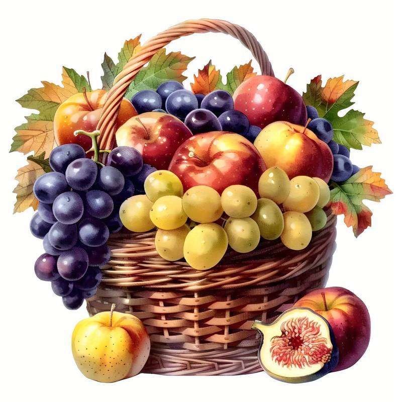 kosz z owocami - jesienny zbiór puzzle online