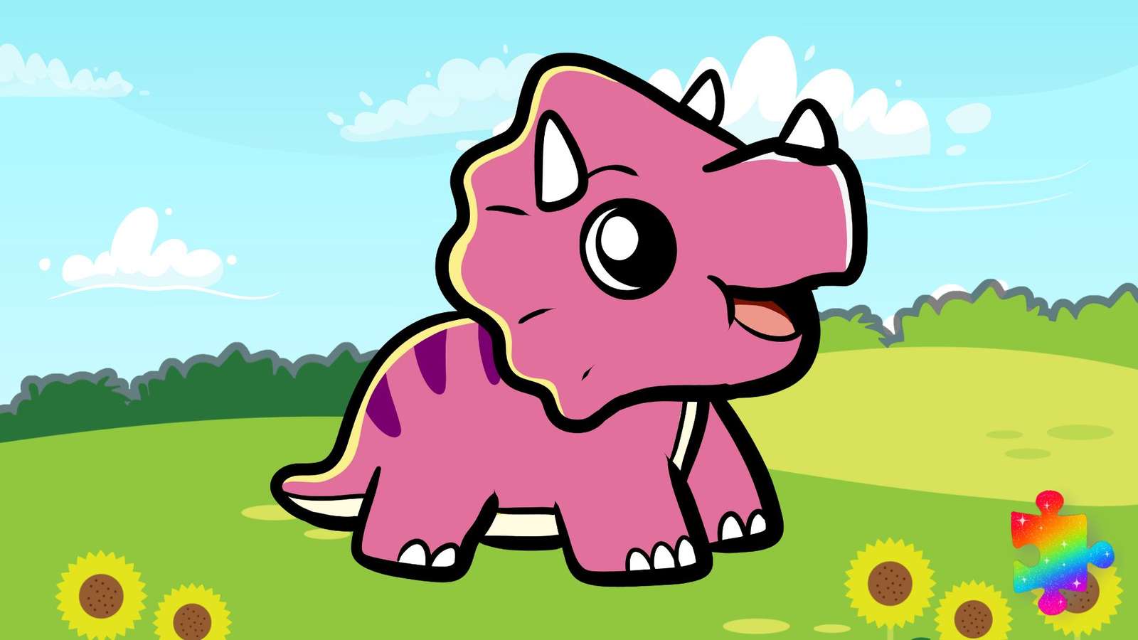 Mały różowy dinozaur puzzle online