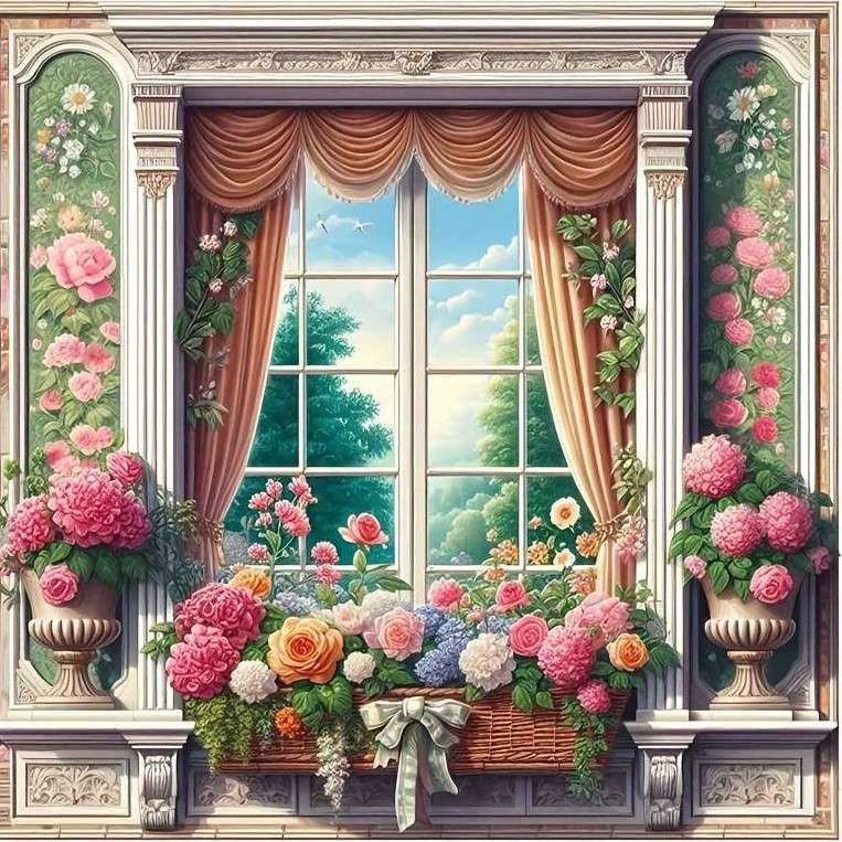 elegancka dekoracja okna puzzle online