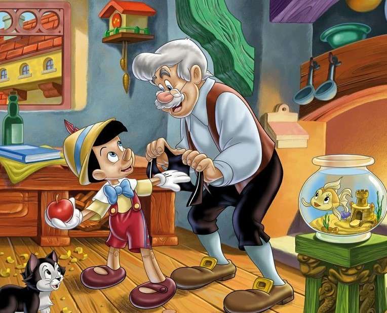 Pinokio. Wystrugany przez Dżeppetta chłopiec puzzle online