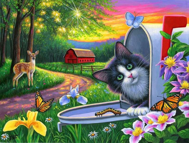 Kotek w skrzynce pocztowej nr 294 puzzle online