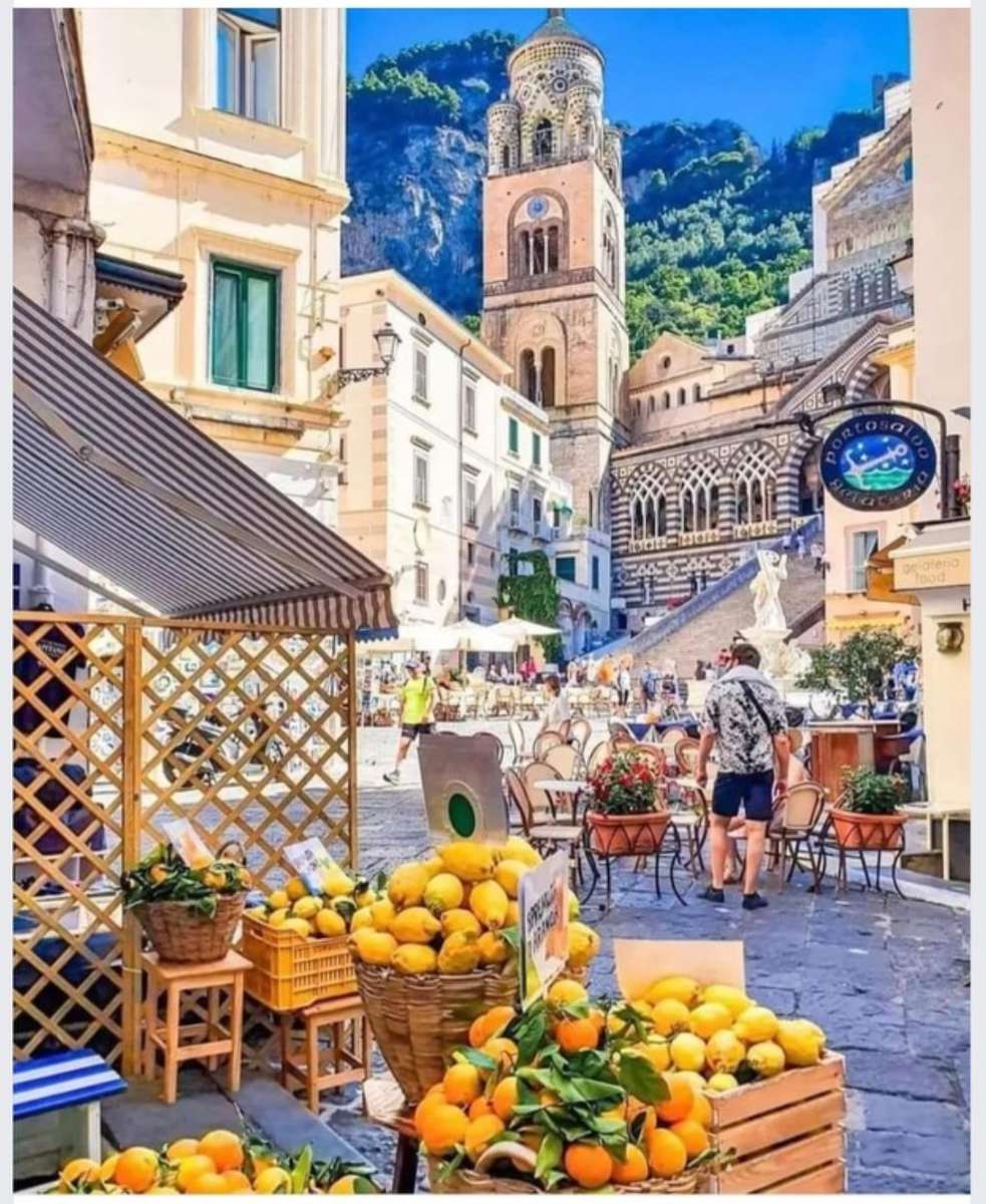 Cytryny na sprzedaż w Amalfi, Włochy puzzle online