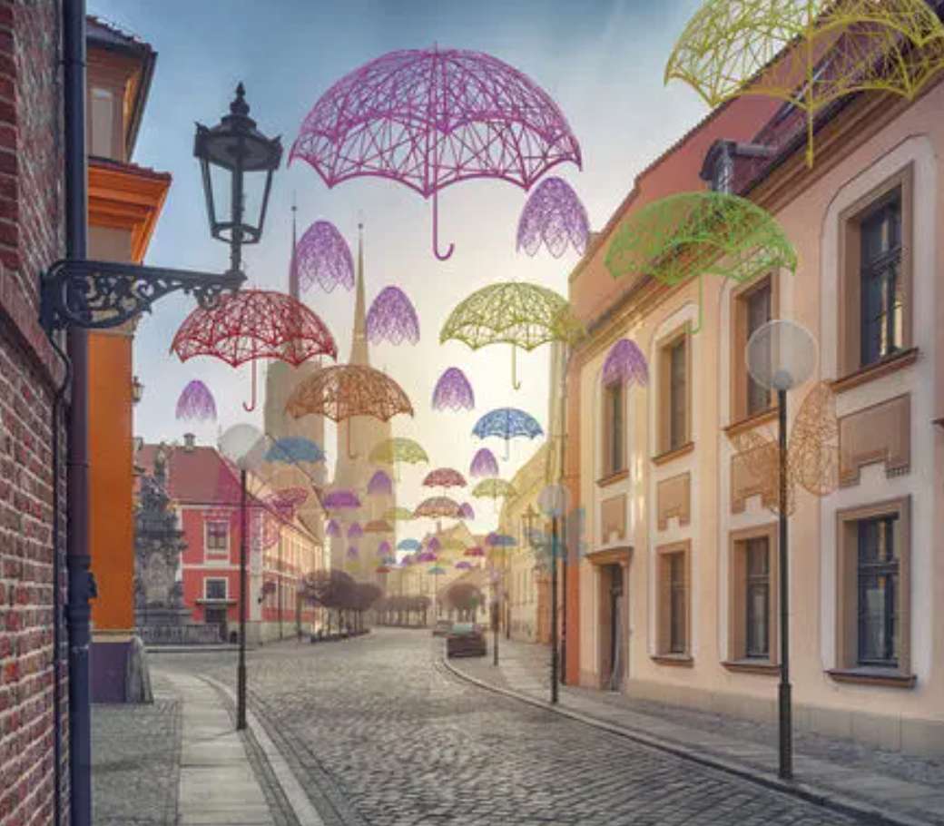 Ulica pod parasolami puzzle online