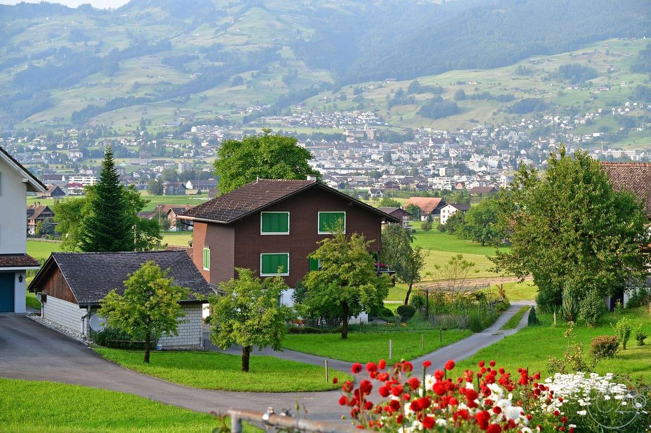 Wieś, Domy, Szwajcaria puzzle online