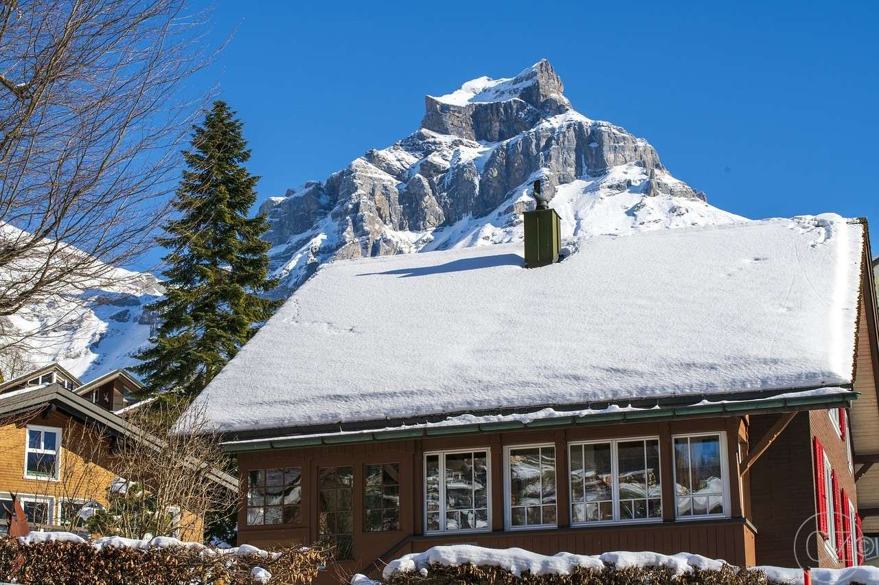 Szwajcaria, zima, wioska puzzle online