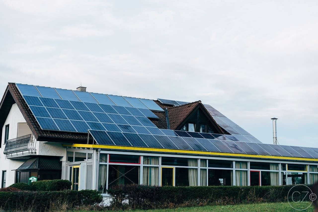 Panele Słoneczne, Dach, Energia puzzle online