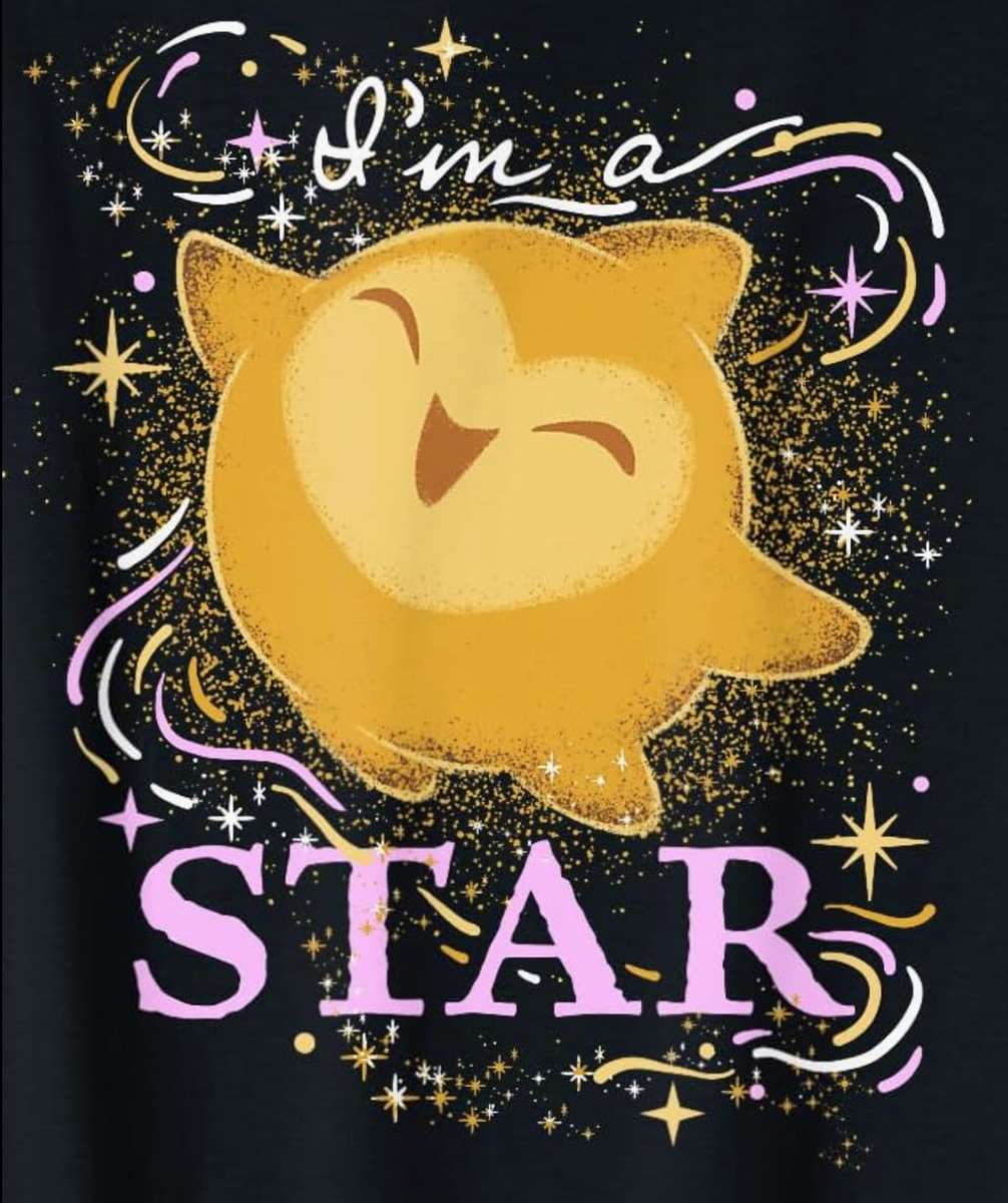 Różowe logo portretu „Jestem gwiazdą kosmicznego blasku”. puzzle online