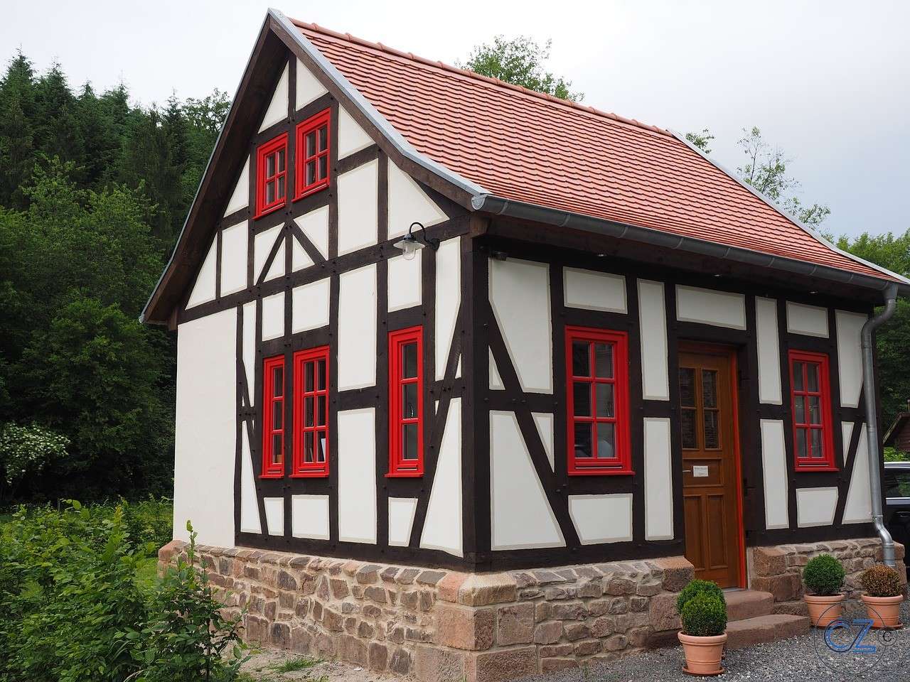 Dom, dom z muru pruskiego, kratownica puzzle online