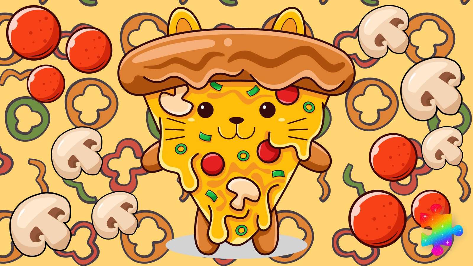 Kocia pizza puzzle online