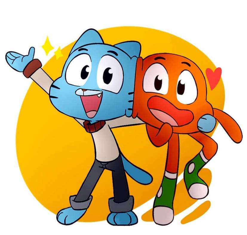 Gumball and Darwin fanart puzzle online