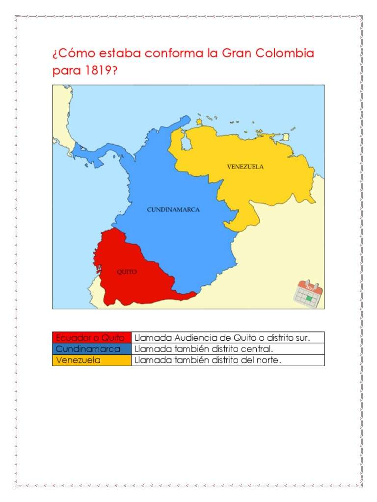 Mapa Wielkiej Kolumbii puzzle online